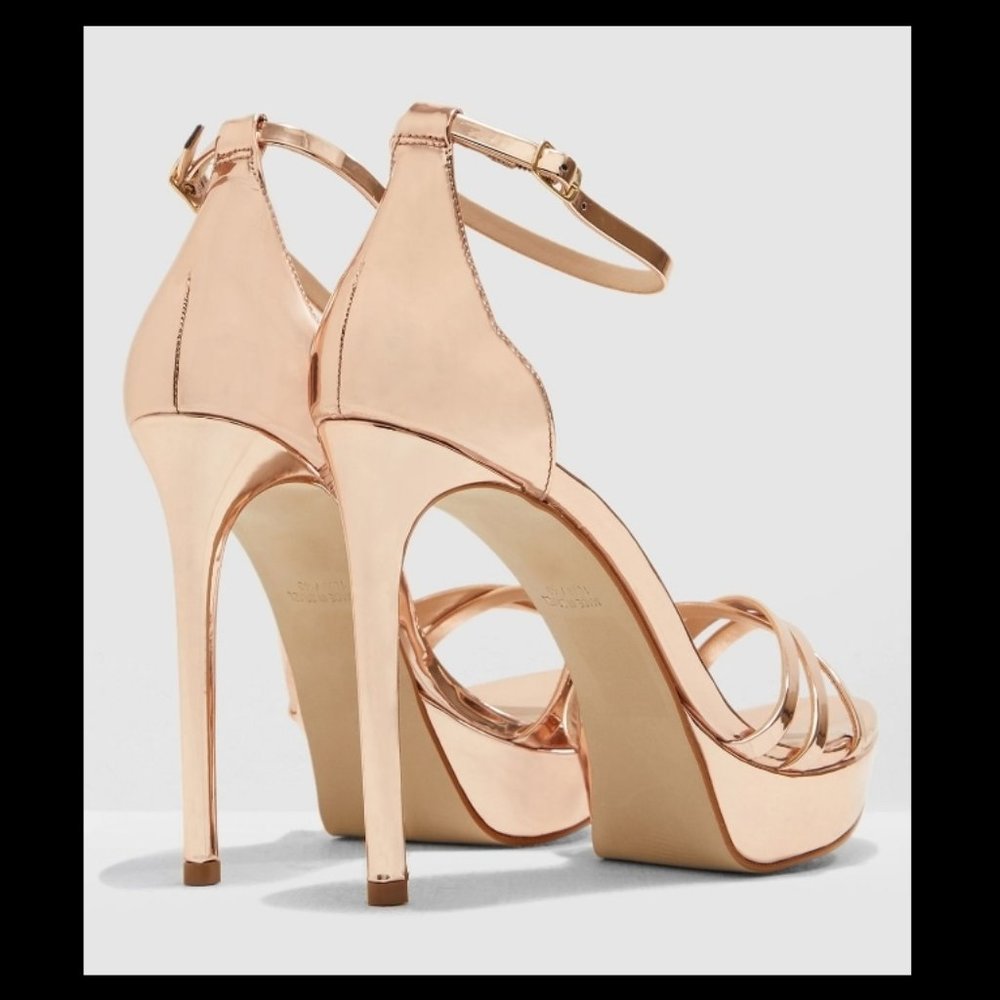 Steve Madden – Cassandra Ankle Strap Sandal - Rose Gold Platform Heel